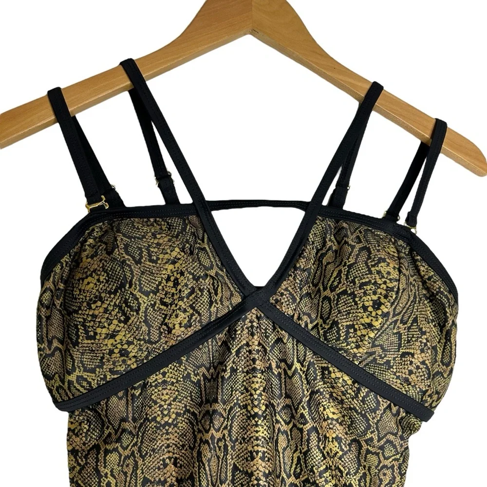 NEW Nicole Miller Swimsuit One Piece Snakeskin Print Size Small New Without Tags